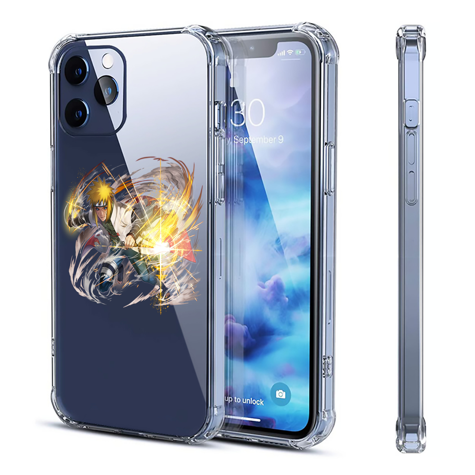 （画像用） NARUTO -ナルト- 波風 ミナト Namikaze Minato 【iPhone 12シリーズ対応】透明スマホケース（クリアソフトケース）